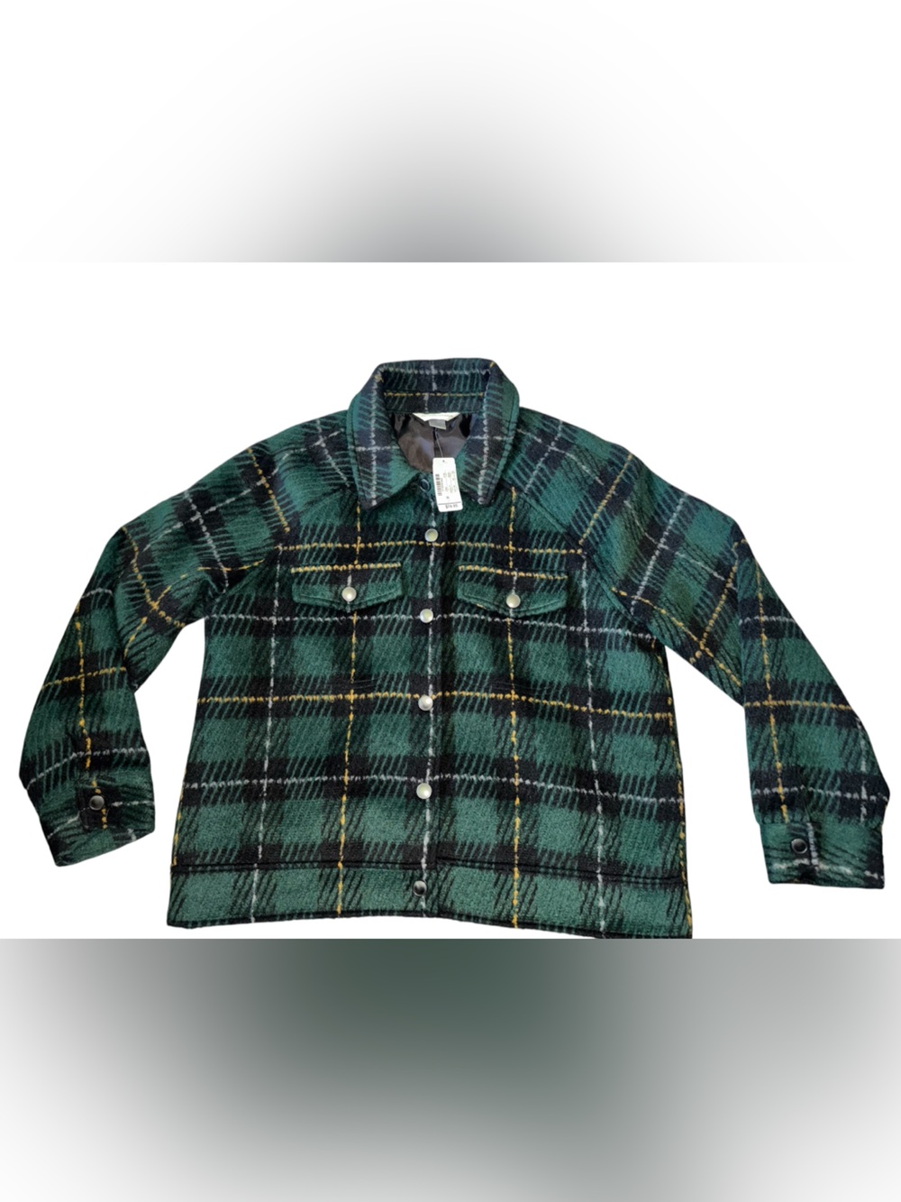 New with tags Plaid Flannel Oversized snap button Style Jacket XL - Picture 2 of 8